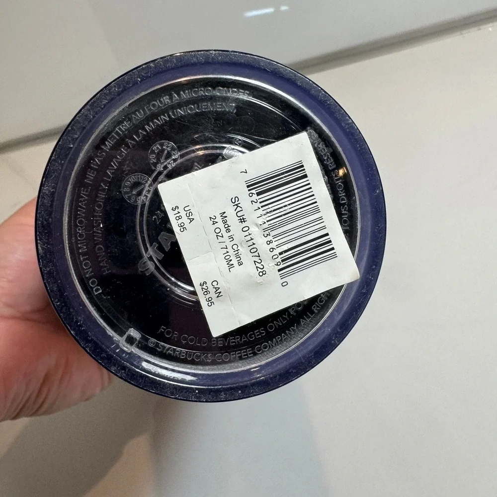 Starbucks Black Gradient Glitter Cold Cup Tumbler with Straw 24‎ oz 2019